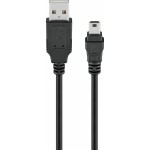 USB-A-uros/USB-B5-mini-uros väli johto 1m 2.0 musta bulk TK1810