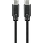 USB-C-uros/USB-C-uros 0,5m välij ohto USB3.2 musta bulk TK7205