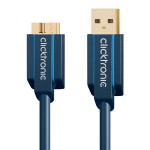 USB-välij 1,0m A-uros/micro-B Clicktronic 3.0