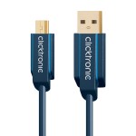 USB-välij 1,0m A-uros/B-mini Clicktronic 2.0