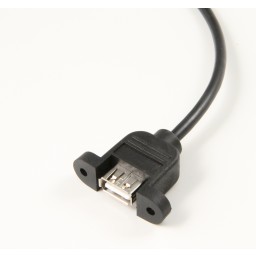 USB 2.0 A-runko naaras musta 500mm kaapeli,