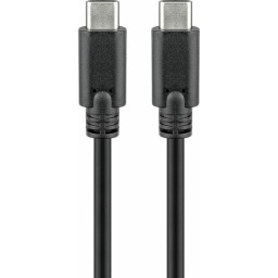USB-C-uros/USB-C-uros 0,5m välij ohto USB3.2 musta bulk TK7205