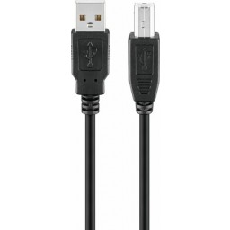 USB-A-uros/USB-B-uros välijohto 1,8m 2.0 musta bulk TK12