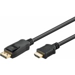 DisplayPort-uros/HDMI-uros välij ohto musta 1m bulk TK6110