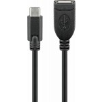 USB-C-uros/USB-A-naaras 0,2m väl ijohto lataus/data musta bulk