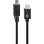 USB-välij B5-mini-uros/C-uros 0,5m musta