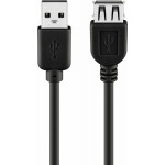 USB-A-uros/USB-A-naaras välijoht o 0,6m 2.0 musta bulk TK1306