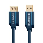 USB-välij 1,8m A-uros/A-naaras Clicktronic 3.0