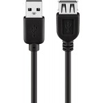 USB-välij A-uros/A-naaras 1m mus