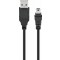 USB-A-uros/USB-B5-mini-uros väli johto 1m 2.0 musta bulk TK1810