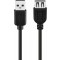 USB-A-uros/USB-A-naaras välijoht o 0,3m 2.0 musta bulk TK1303